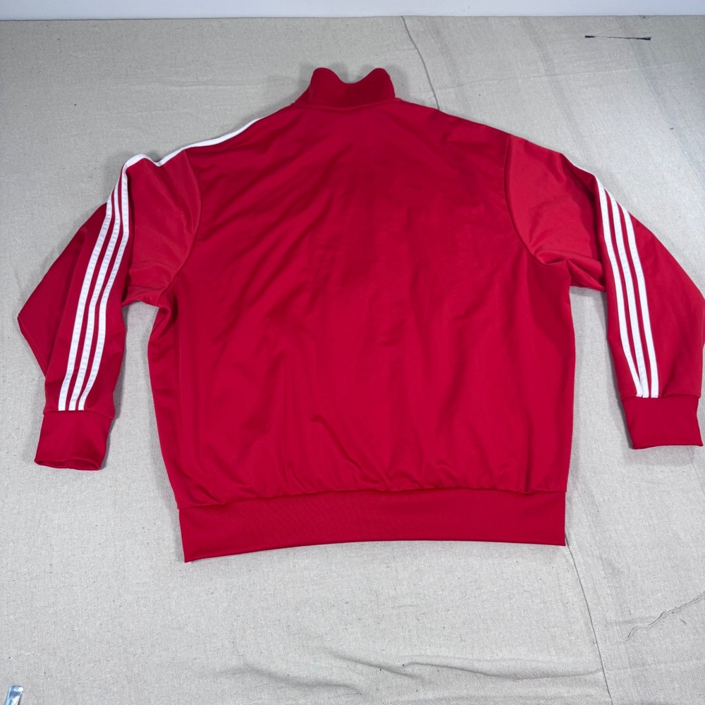 Adidas Track Jacket Mens 2XL Red Big Loud Records Trefoil Full Zip Striped - Picture 2 of 8